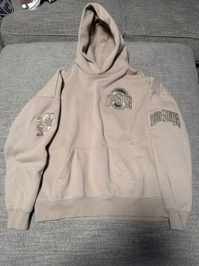 Ohio State Beige Hooded Pullover Sweatshirt
